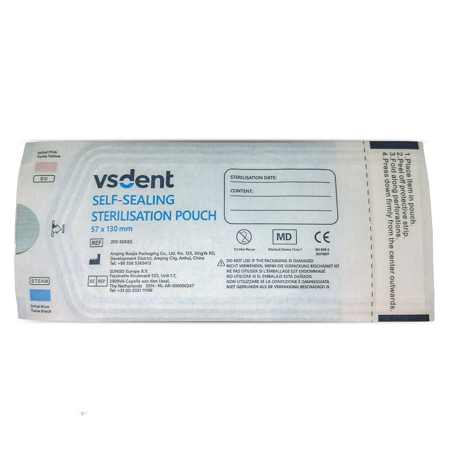 Dental Self Sealing Sterilisation Pouches Available in 4 Sizes (Pack of 200)