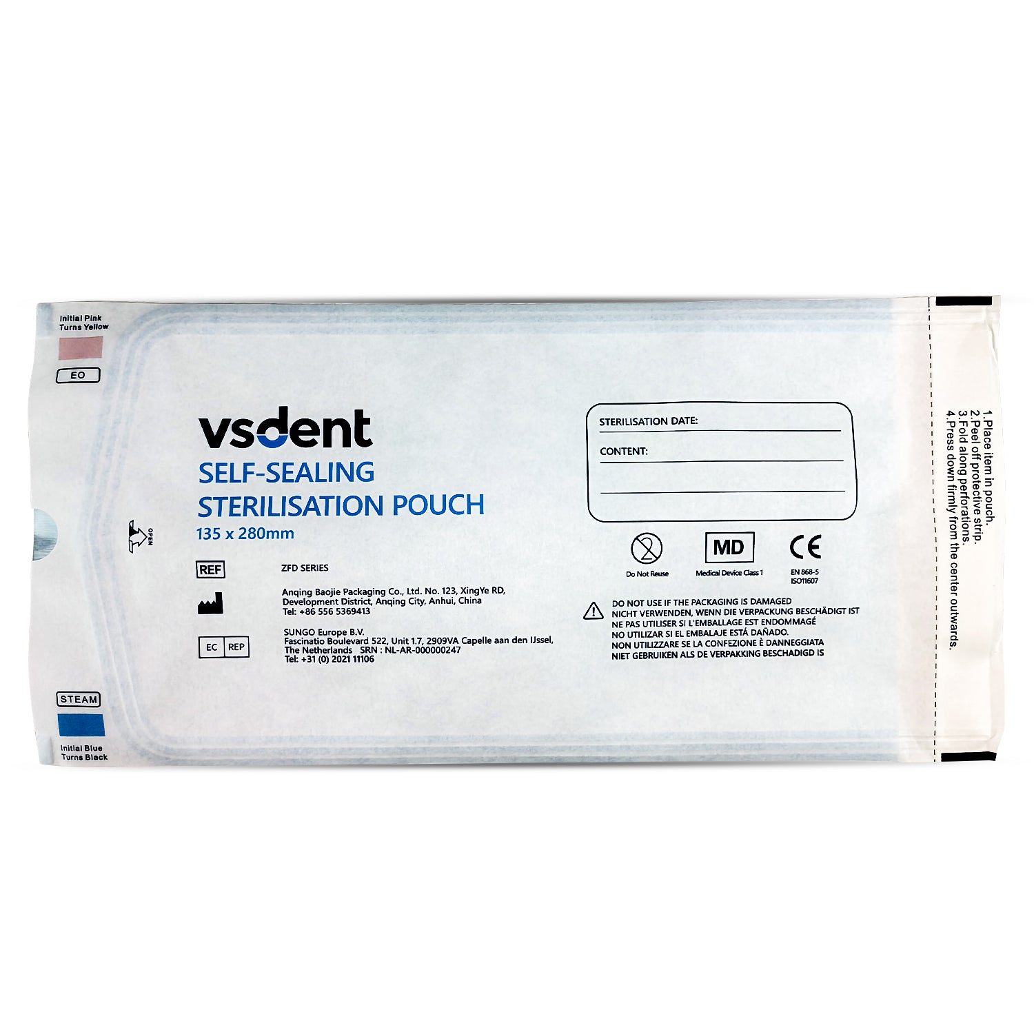 Dental Self Sealing Sterilisation Pouches Available in 4 Sizes (Pack of 200)