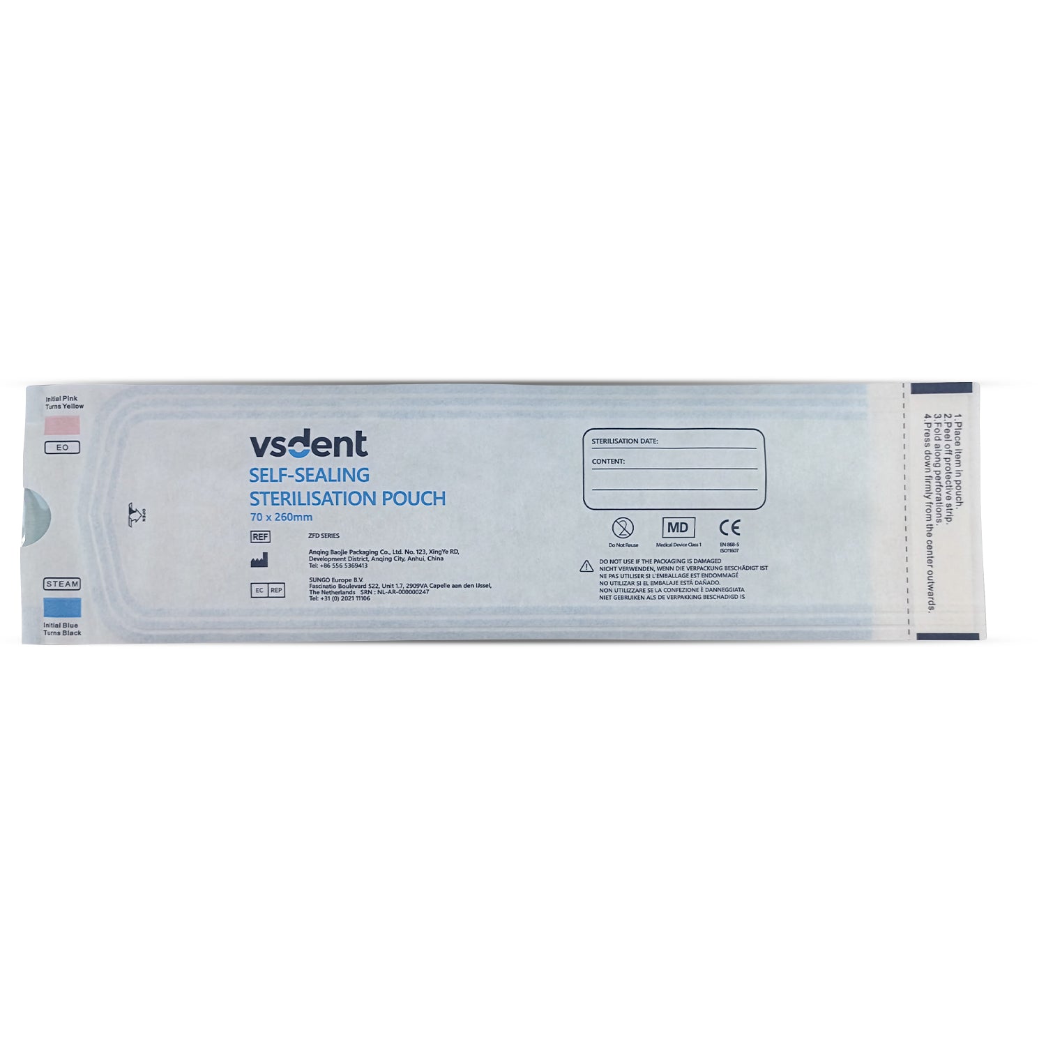 Dental Self Sealing Sterilisation Pouches Available in 4 Sizes (Pack of 200)
