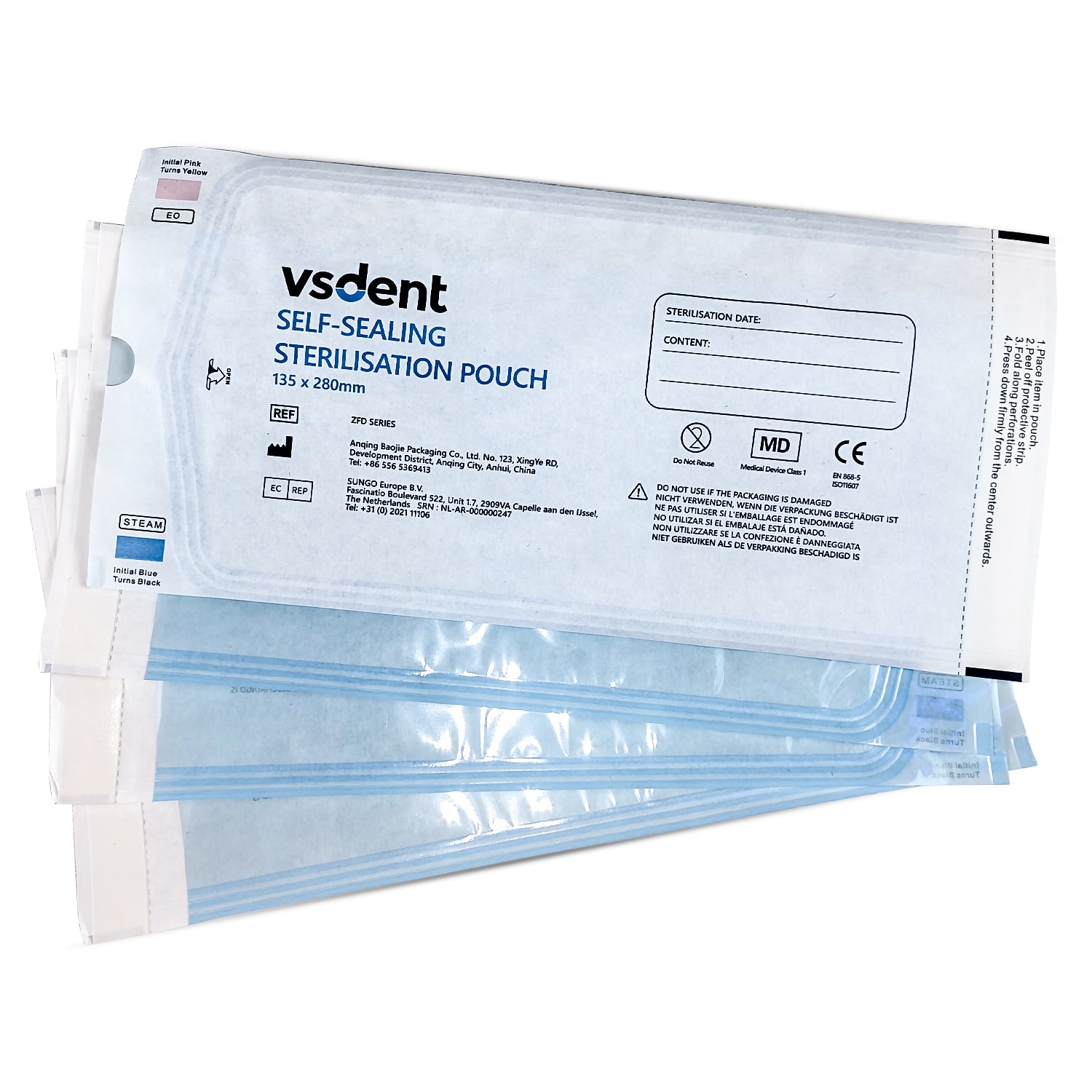 Dental Self Sealing Sterilisation Pouches Available in 4 Sizes (Pack of 200)