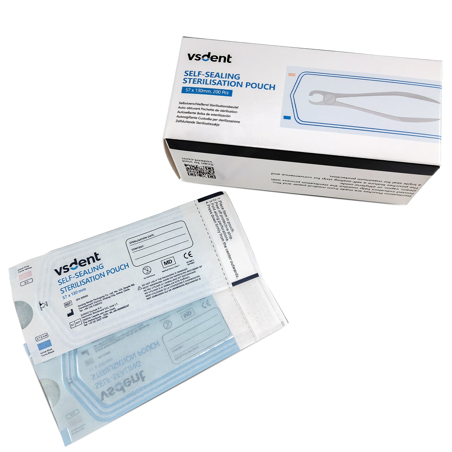 Dental Self Sealing Sterilisation Pouches Available in 4 Sizes (Pack of 200)