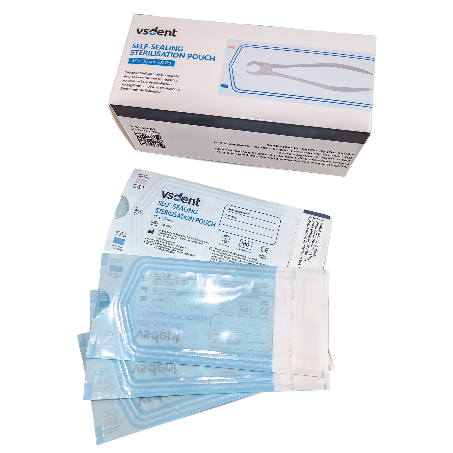 Dental Self Sealing Sterilisation Pouches Available in 4 Sizes (Pack of 200)