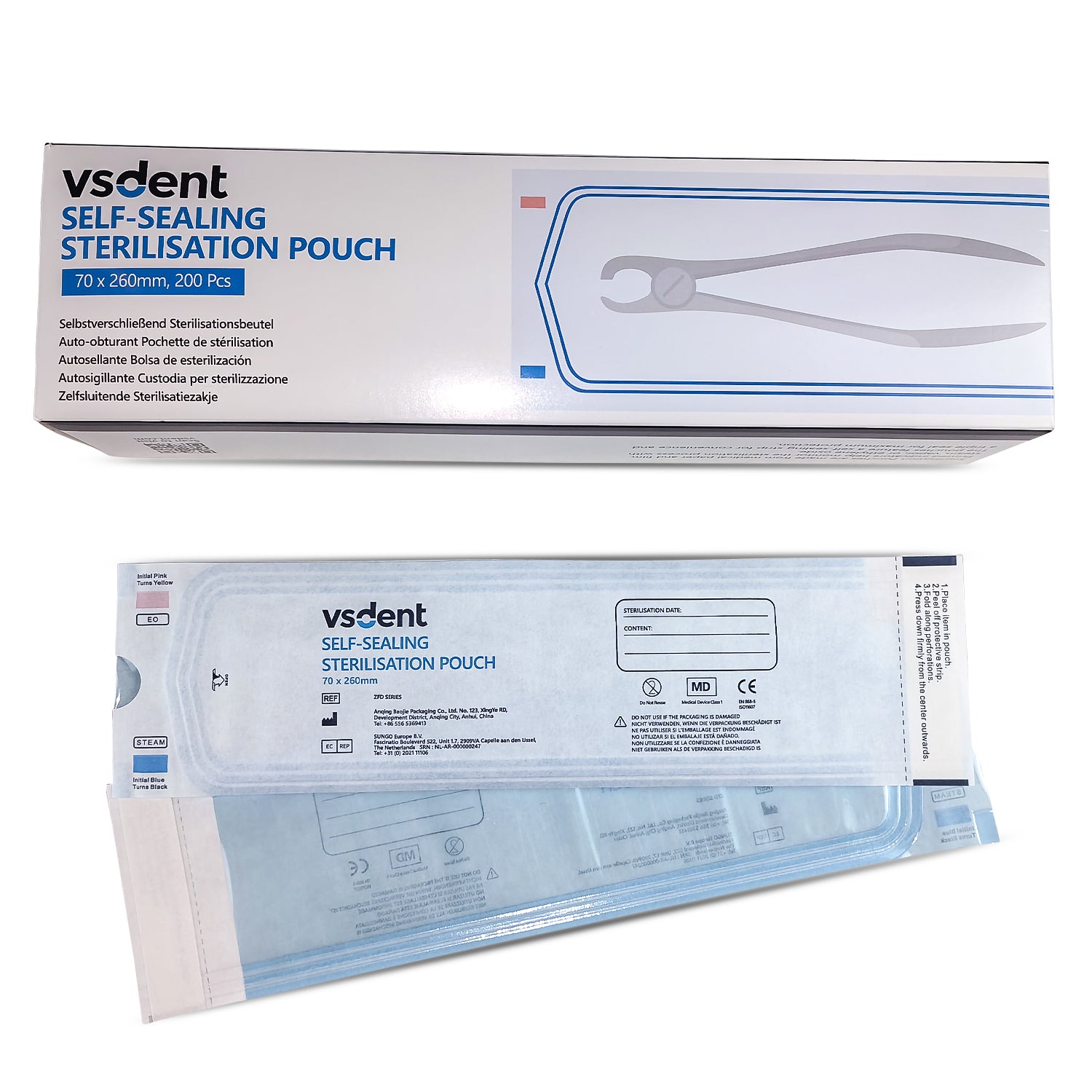 Dental Self Sealing Sterilisation Pouches Available in 4 Sizes (Pack of 200)
