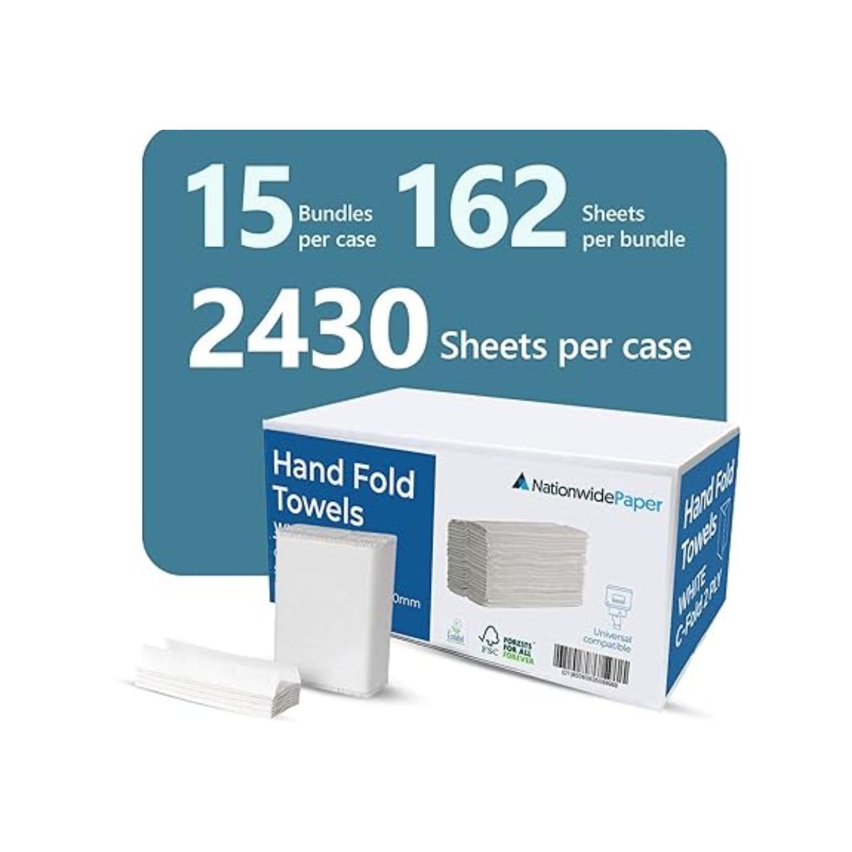 C-Fold Paper Hand Towel 2-Ply | Pack of 2430 Sheets/ 2760 Sheets (8500688158975)