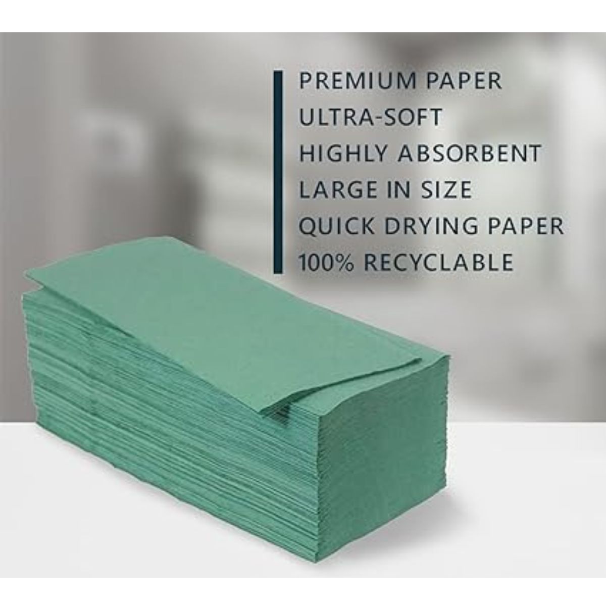 Green V-Fold Paper Hand Towel 1 Ply | 4000 Large Sheets (8500682359039)