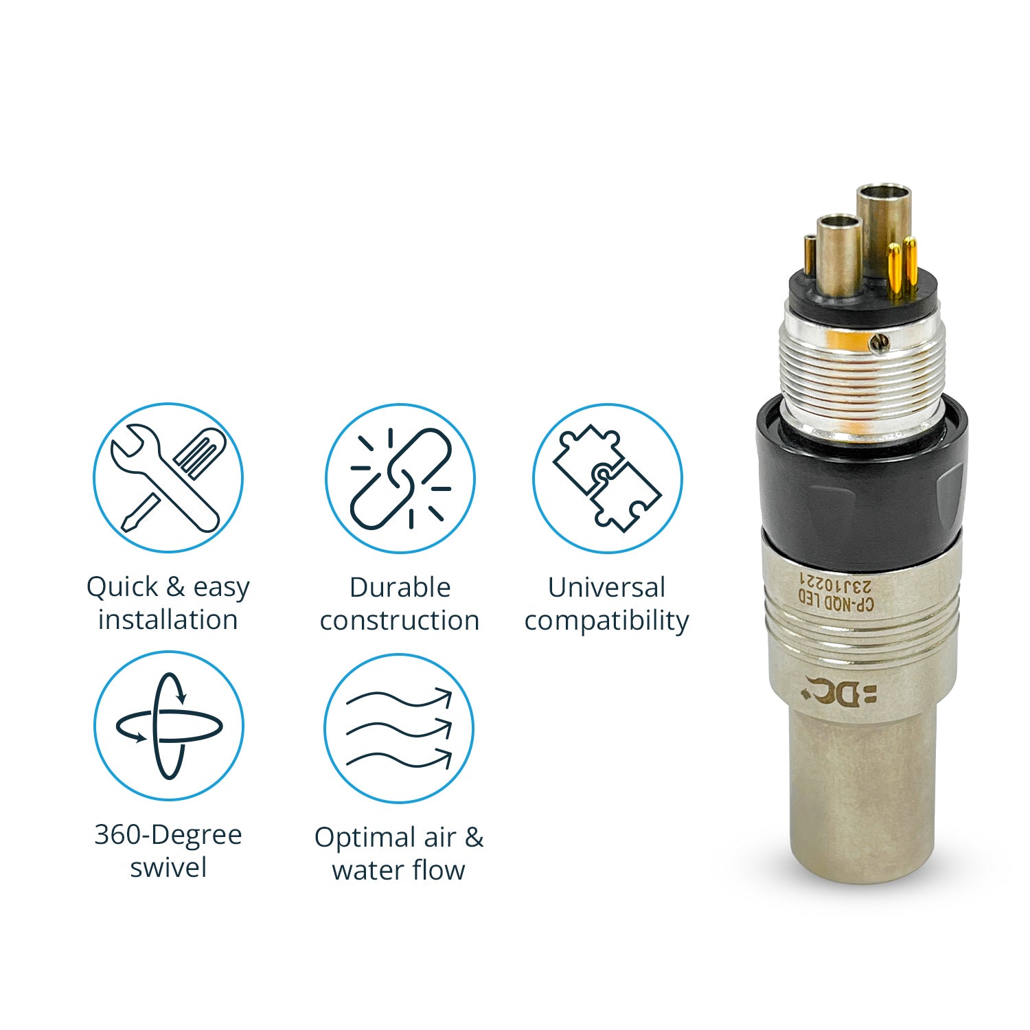 Delma Compatible NSK Six Hole Quick Coupling With Fibre Optic