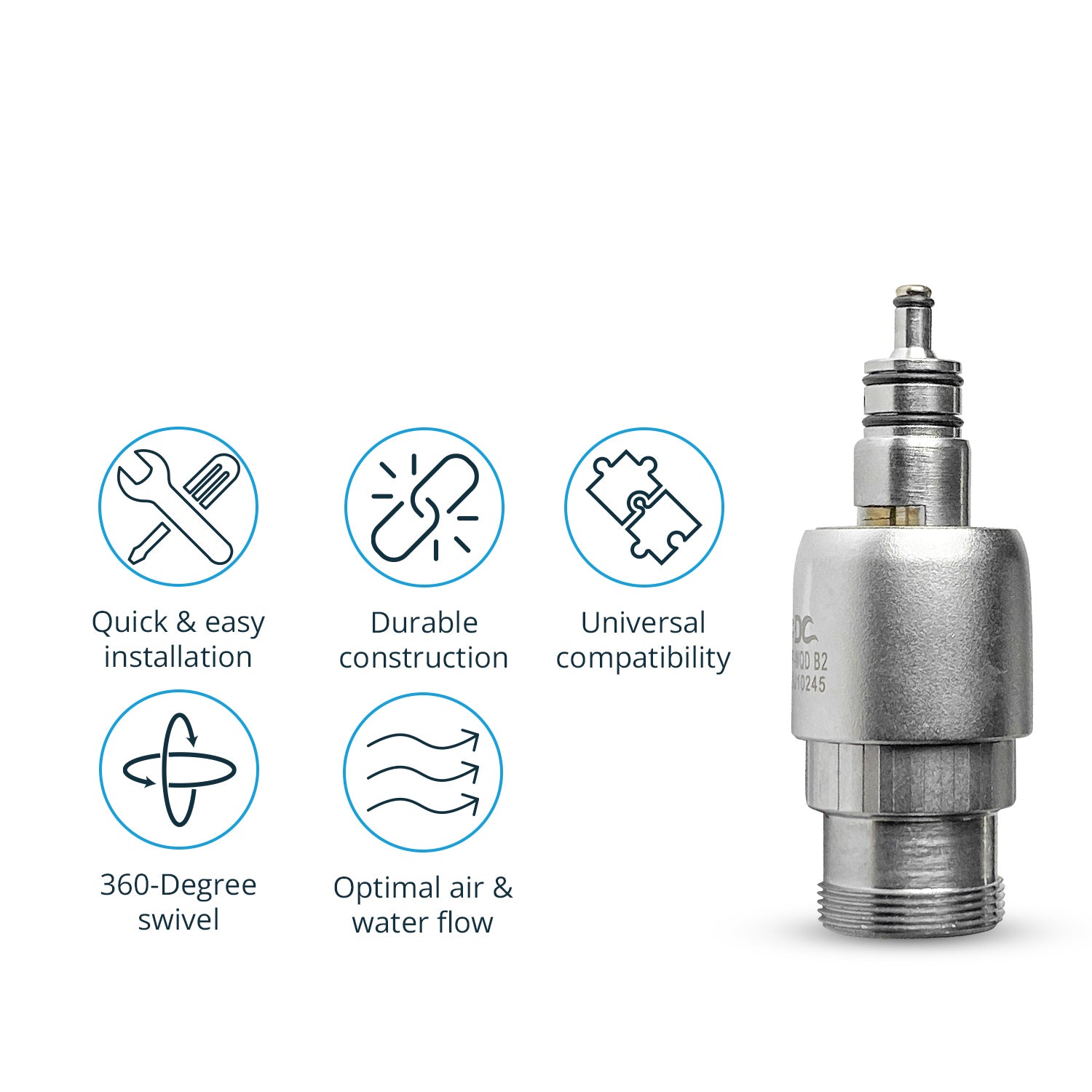 Delma W&H compatible Two Hole Quick Coupling WQD B2