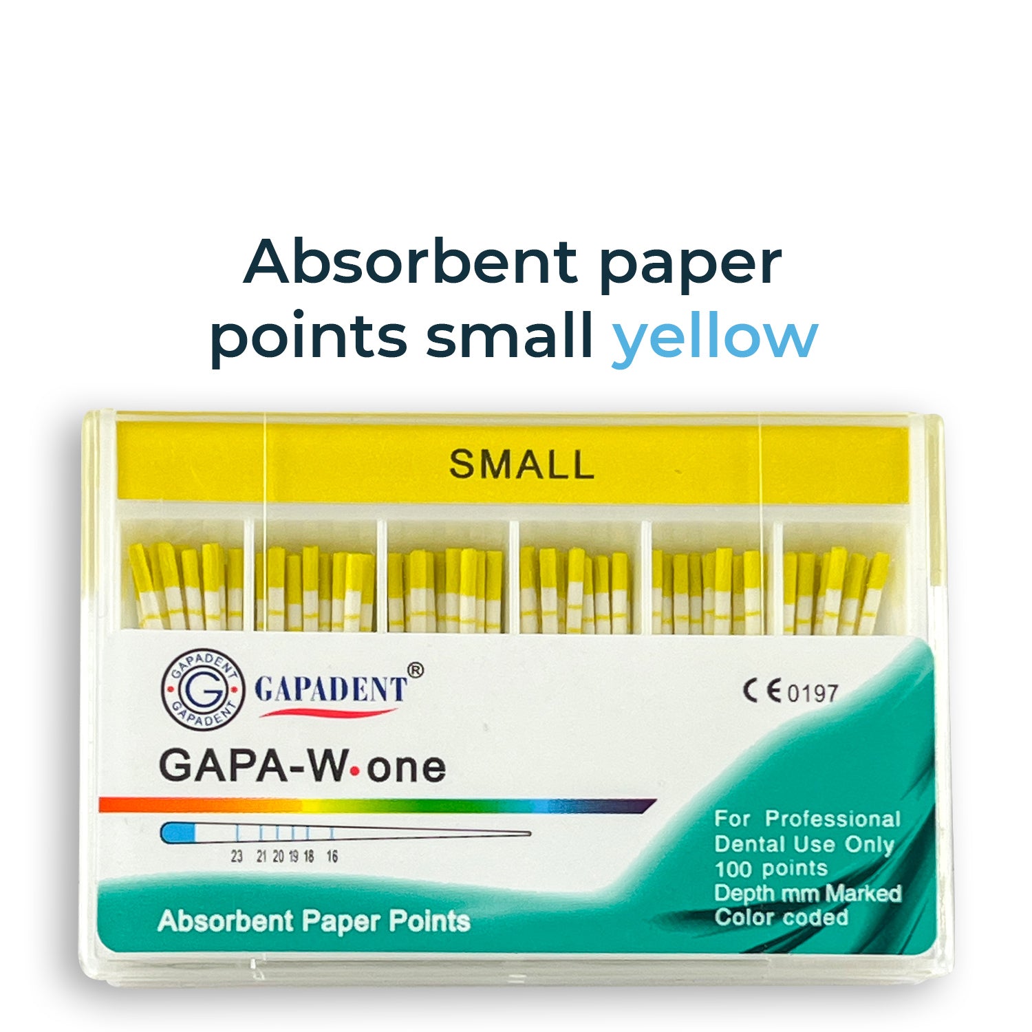 Absorbent Paper Points Small Yellow 100 pcs