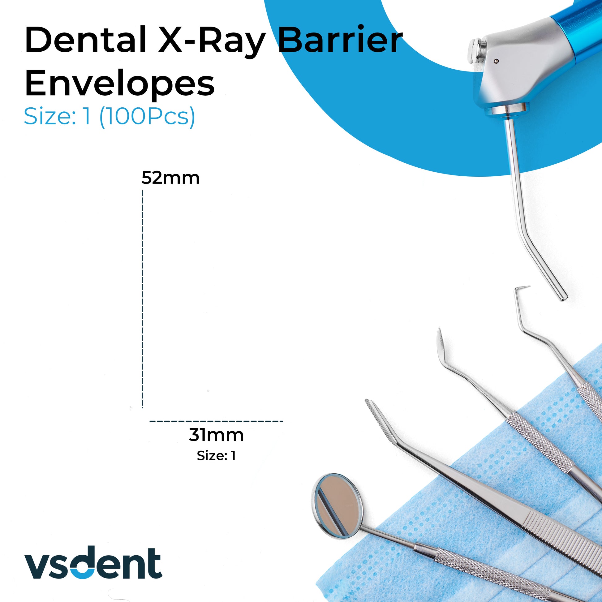 Dental X-Ray Barrier Envelopes Size: 0, 1, and 2