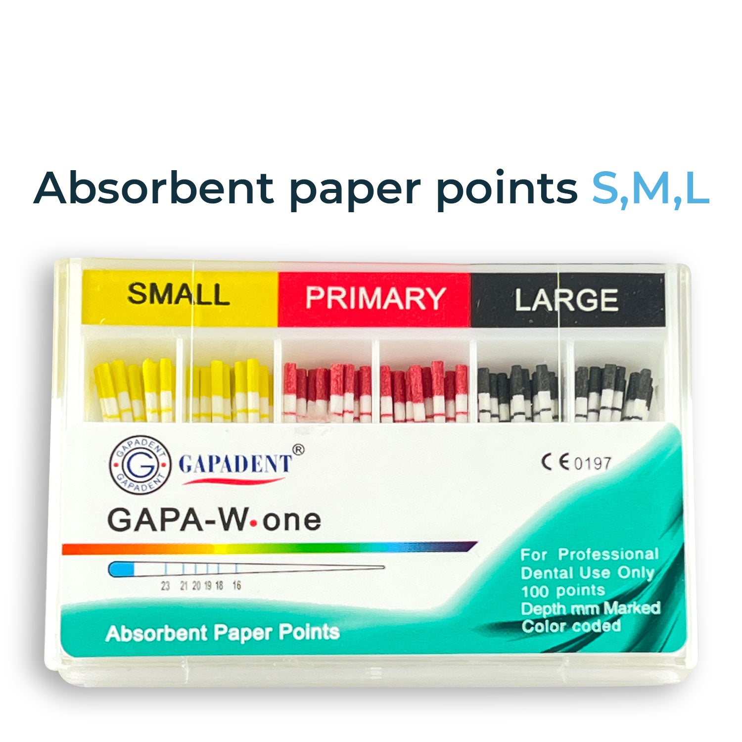 GAPA-W-One Absorbent Paper Points S,M,L (100 points)X