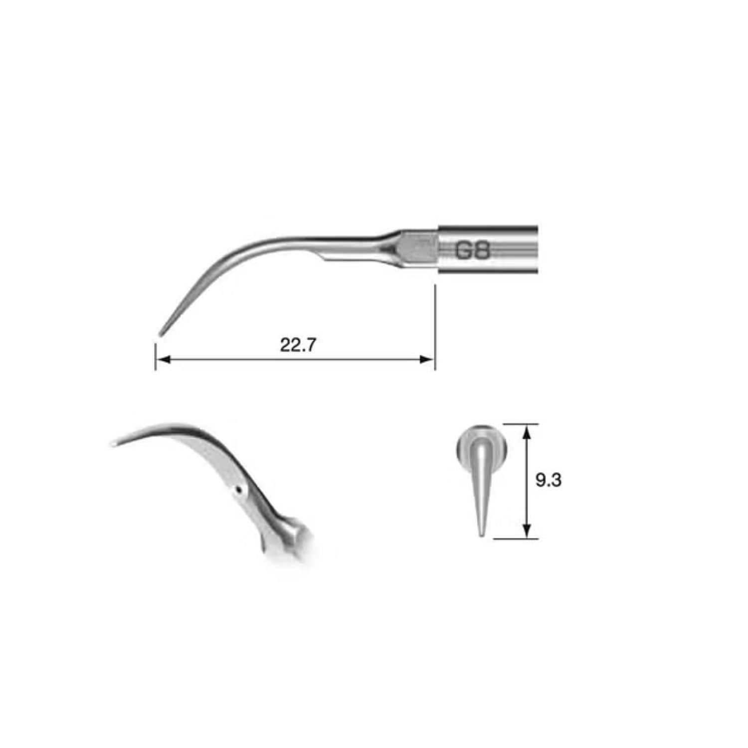NSK Varios G8 Scaling Tip (B1G1F) Size and Length