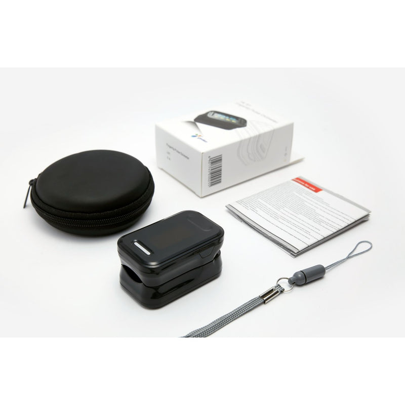 Black Fingertip Pulse Oximeter for all Age Groups
