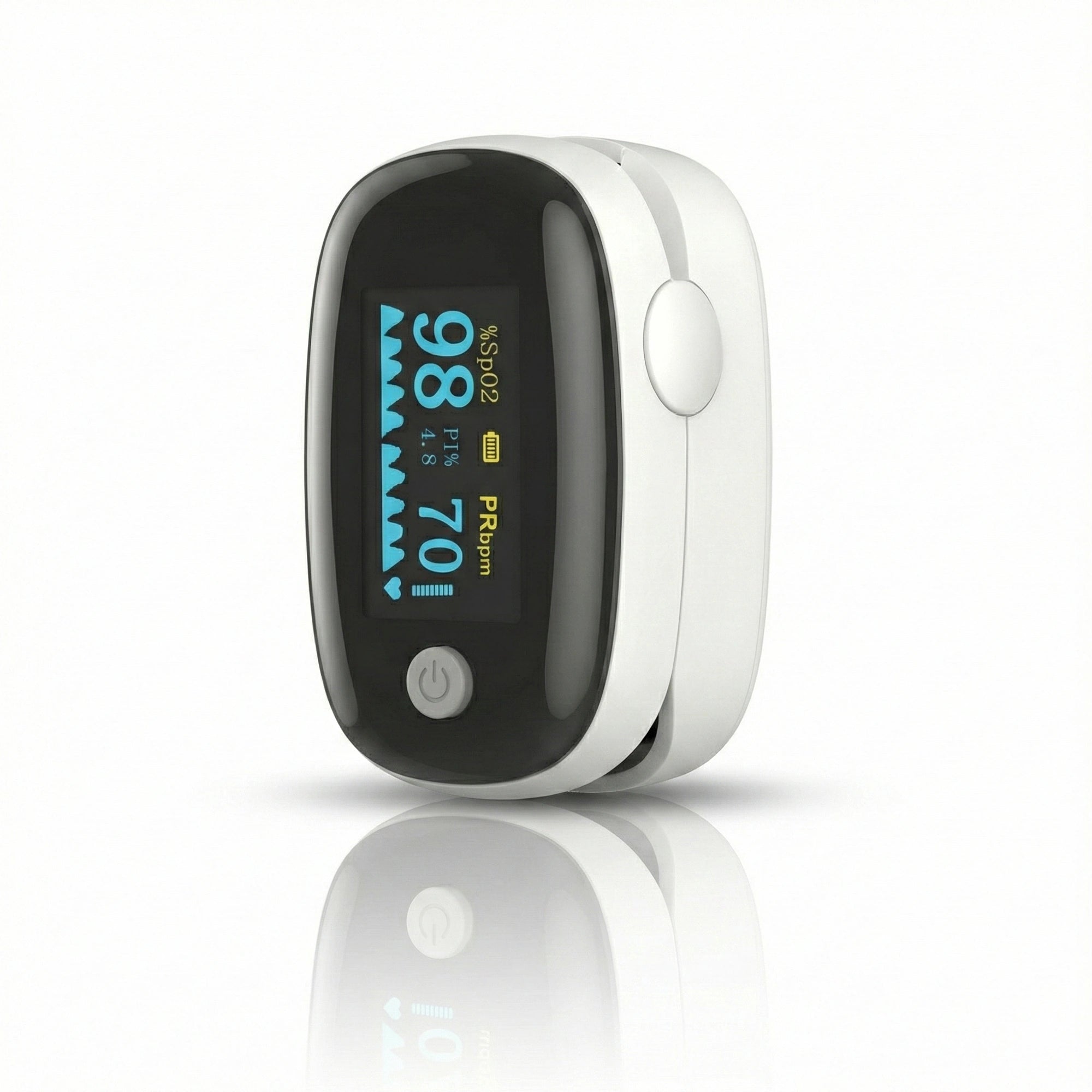 White Fingertip Pulse Oximeter for all Age Groups