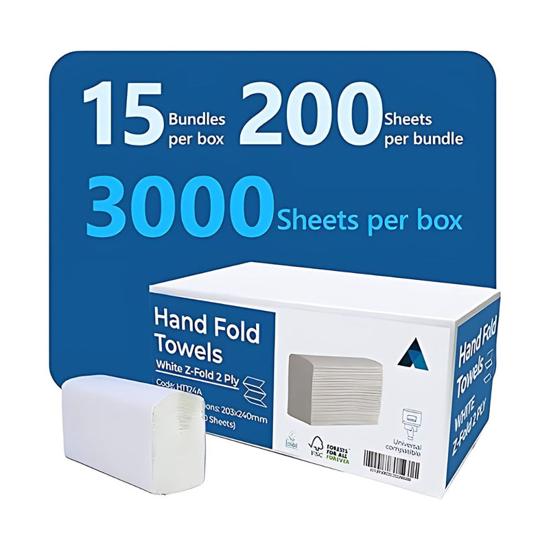 Z-Fold Paper Hand Towel 2 Ply | 3000 Sheets (8499144524031)