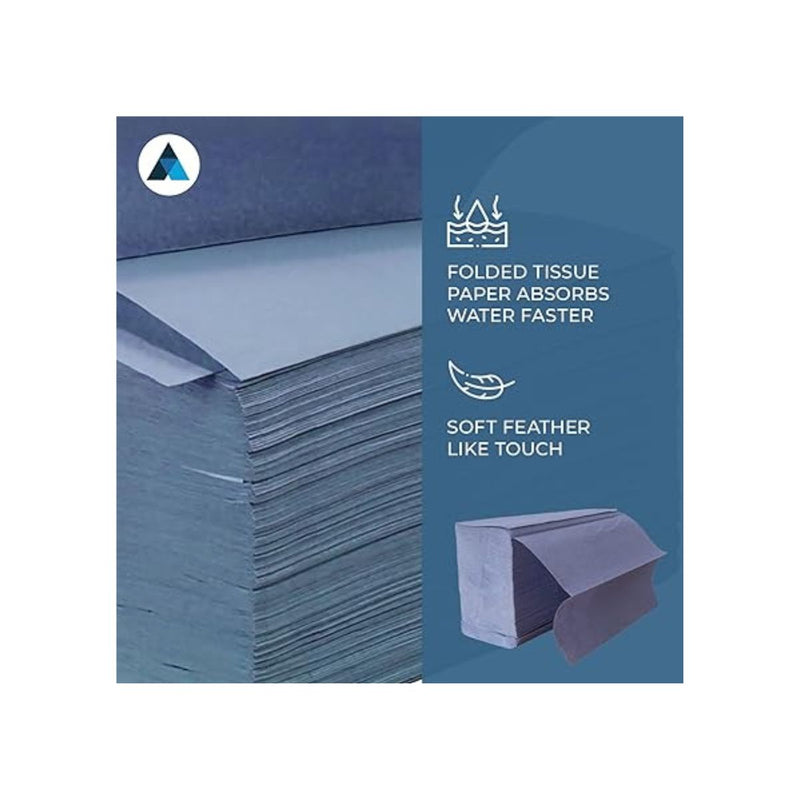 Z-Fold Blue Paper Hand Towel 1 Ply | 3000 Sheets (8500678918399)
