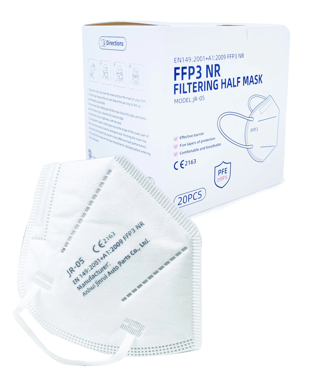 FFP3 Face Masks, Disposable Respirator Masks (Pack Of 20 (8759077306623)