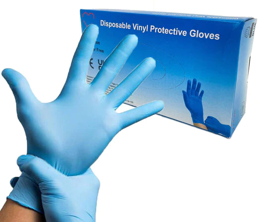 Blue Vinyl Gloves (Pack of 100) (8807232995583)
