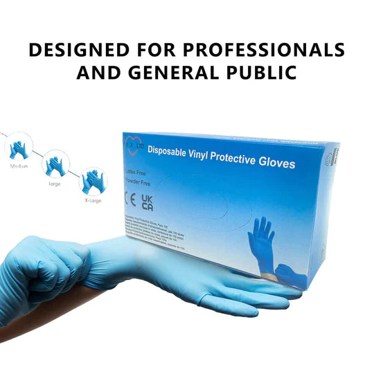 Blue Vinyl Gloves (Pack of 100) (8807232995583)
