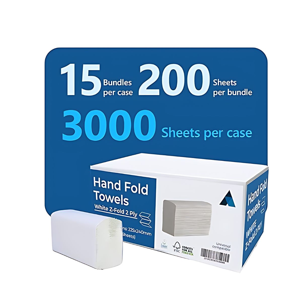 Z-Fold Paper Hand Towel 2 Ply | 3000 Sheets (8499144524031)