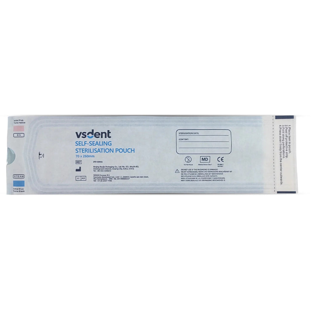 Dental Self Sealing Sterilisation Pouches Available in 4 Sizes (Pack of 200)