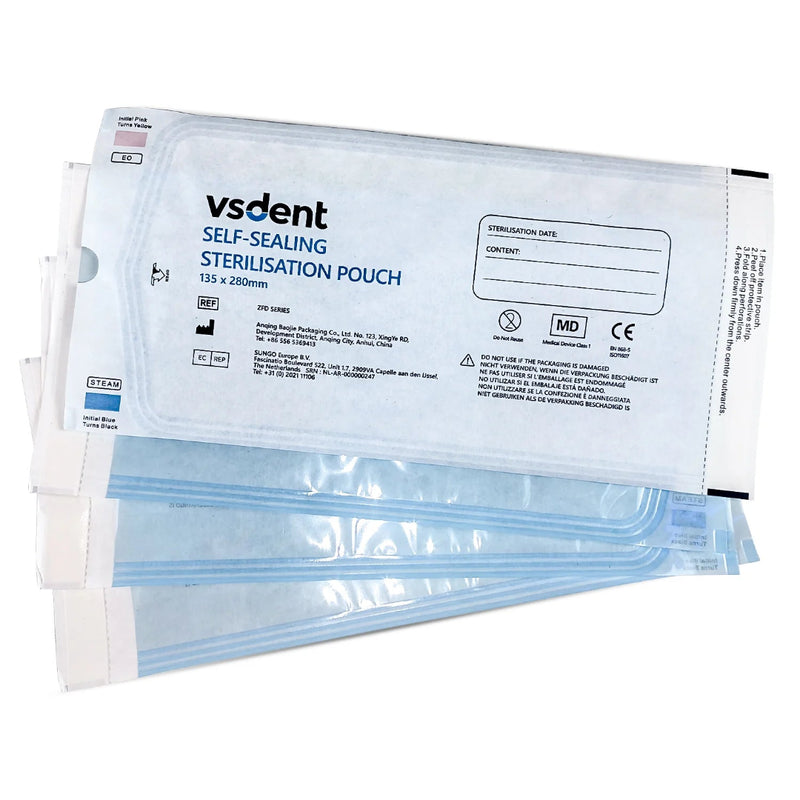 Dental Self Sealing Sterilisation Pouches Available in 4 Sizes (Pack of 200)