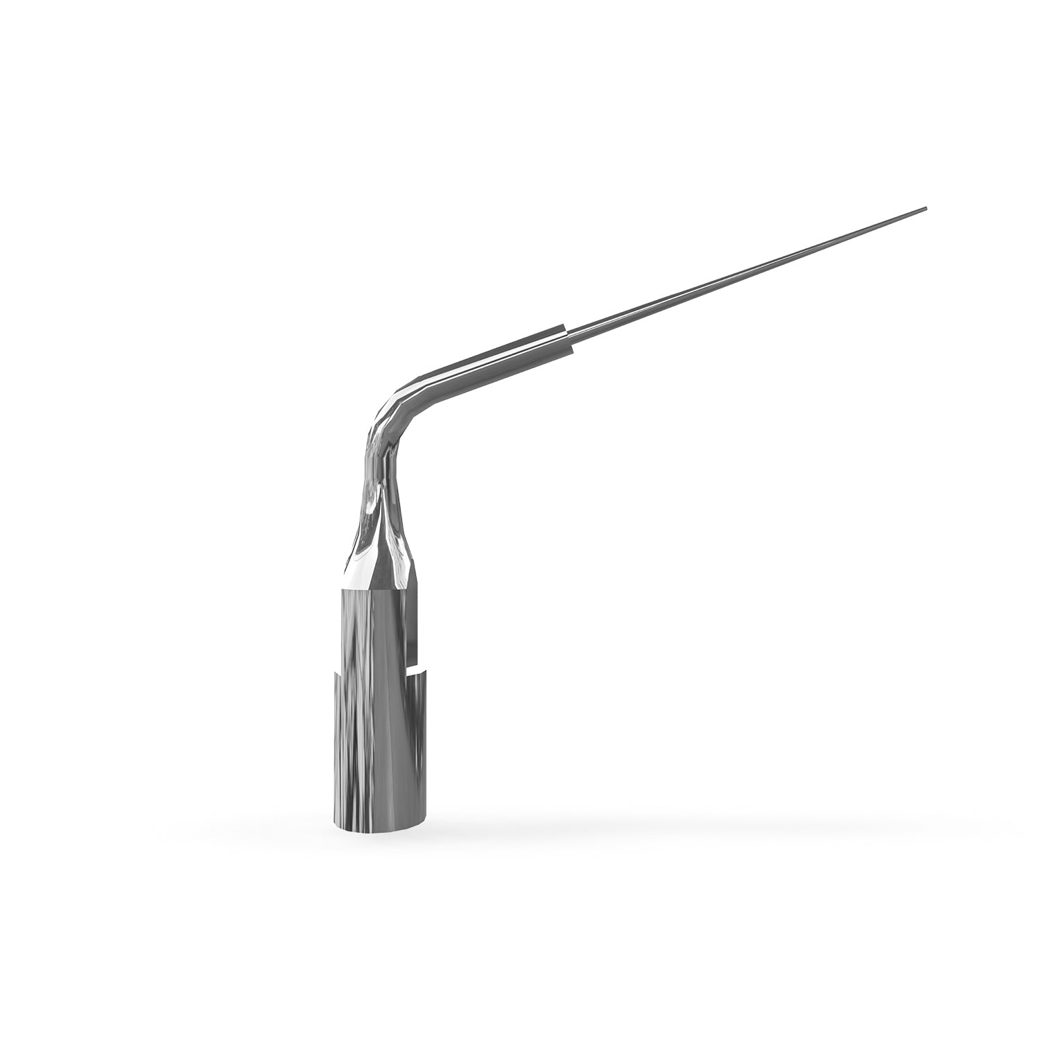 Metal dental tool on a white background