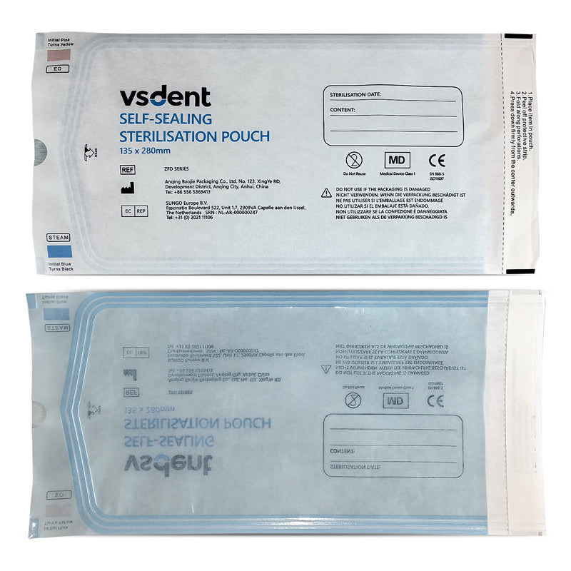 Dental Self Sealing Sterilisation Pouches Available in 4 Sizes (Pack of 200)