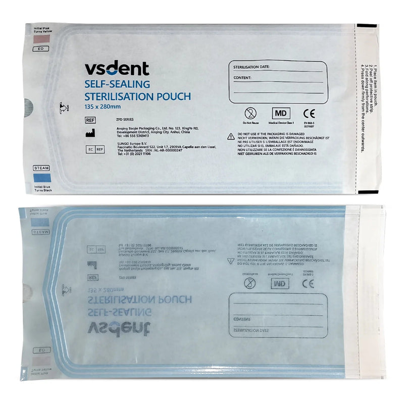 Dental Self Sealing Sterilisation Pouches Available in 4 Sizes (Pack of 200)