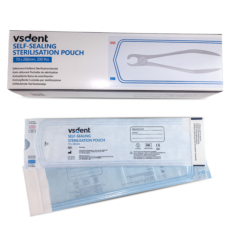 Dental Self Sealing Sterilisation Pouches Available in 4 Sizes (Pack of 200)