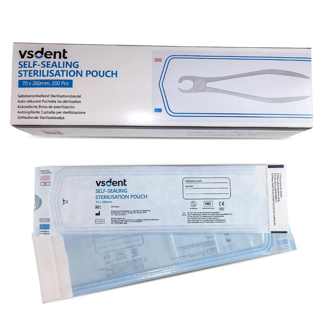 Dental Self Sealing Sterilisation Pouches Available in 4 Sizes (Pack of 200)