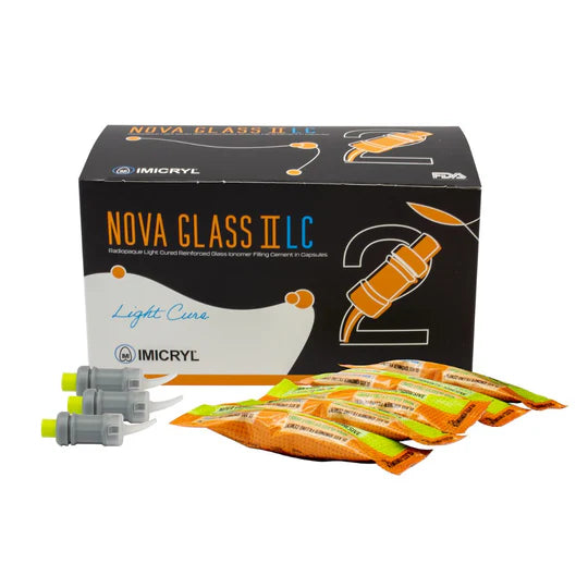 Nova Glass II Light Cure Glass Ionomer Filing Cement (Pack of 10 Compules) (14749449421178)