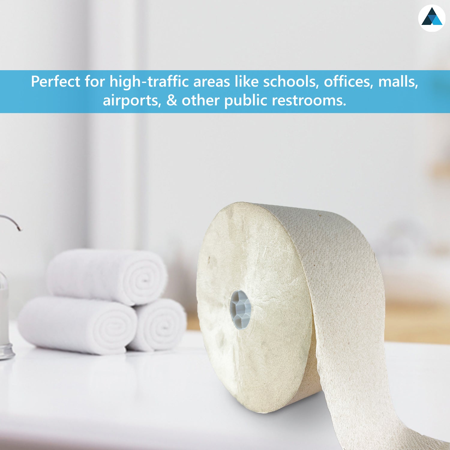 Brown 2 Ply Jumbo Toilet Roll 202m Long with 900 Sheets