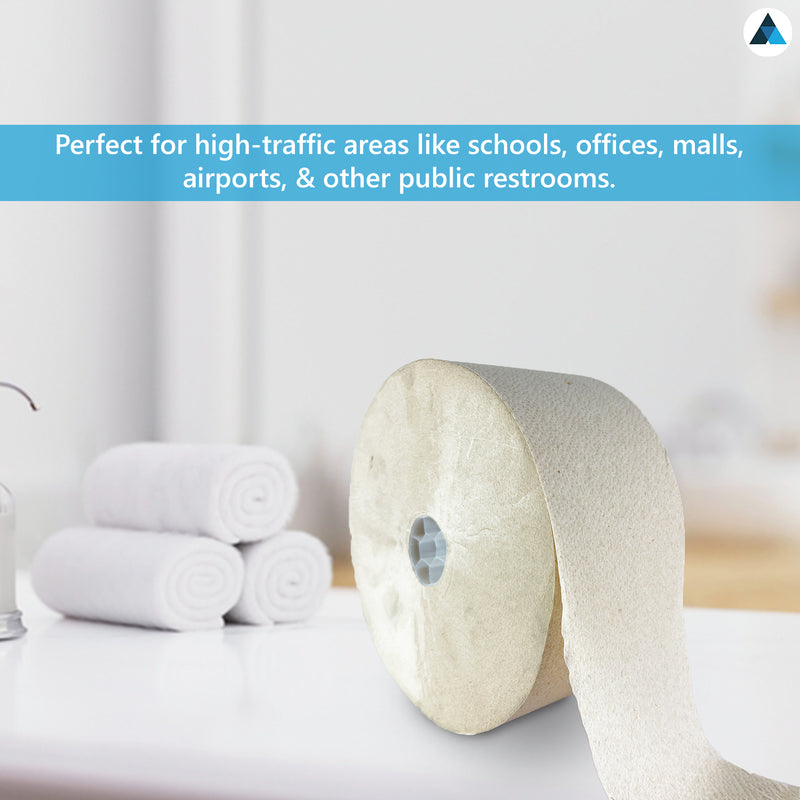 Brown 2 Ply Jumbo Toilet Roll 202m Long with 900 Sheets