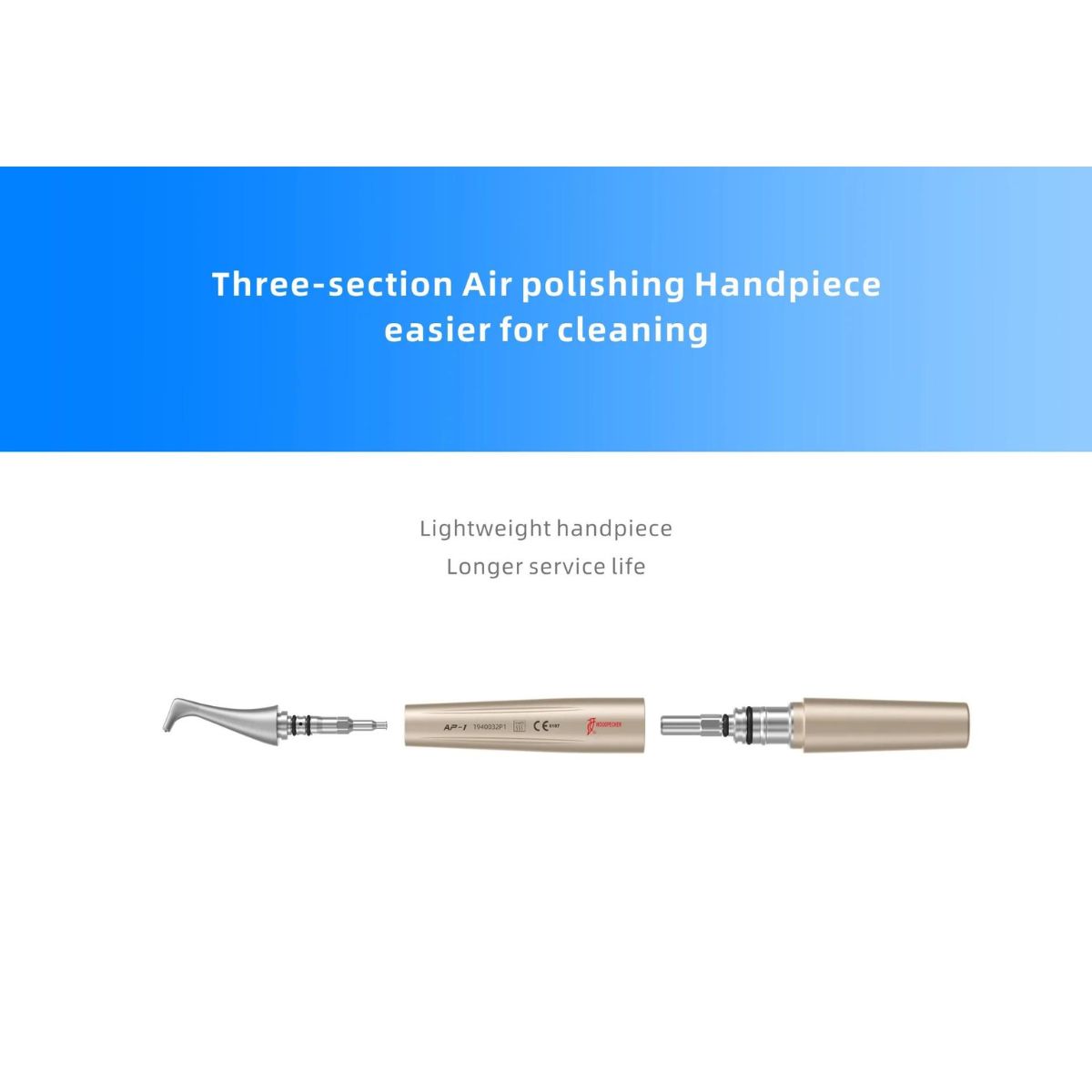 Supragingival Air Polisher Handpiece - AP1 and AP2 by Woodpecker (8367486697727)