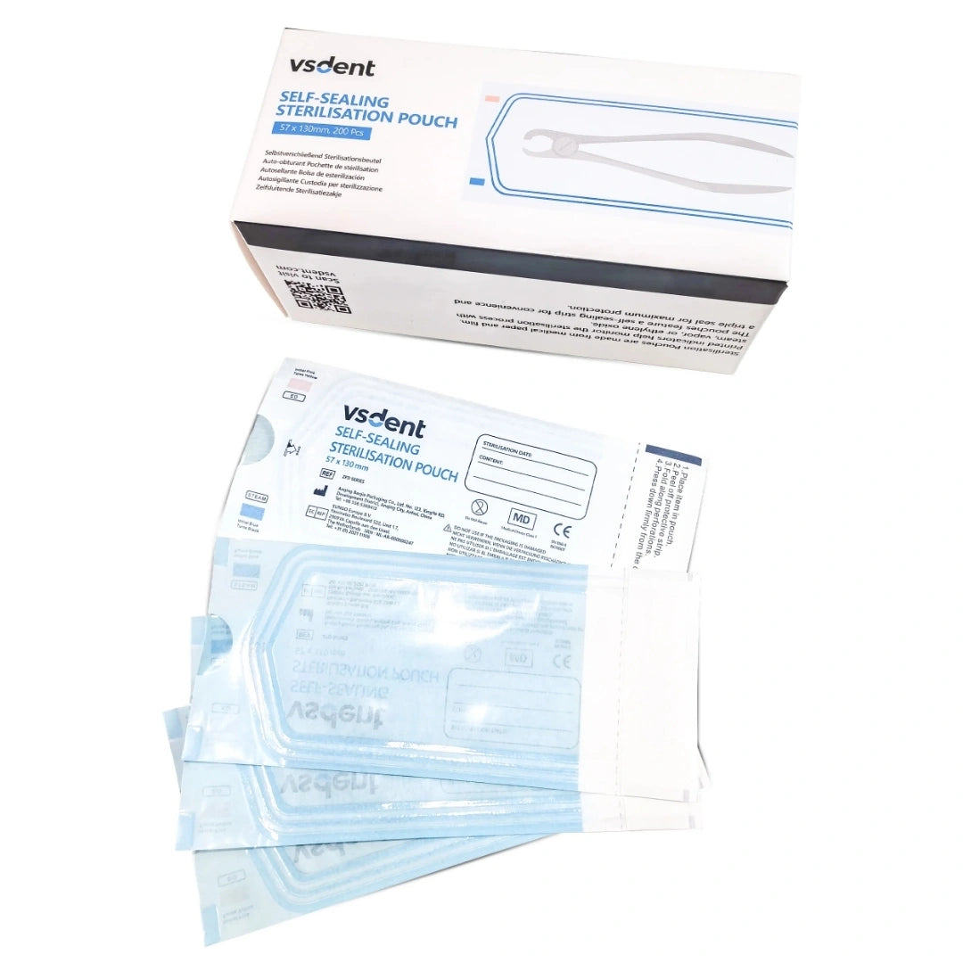 Self Sterilisation Pouches 57mmx130mm (Pack of 200)