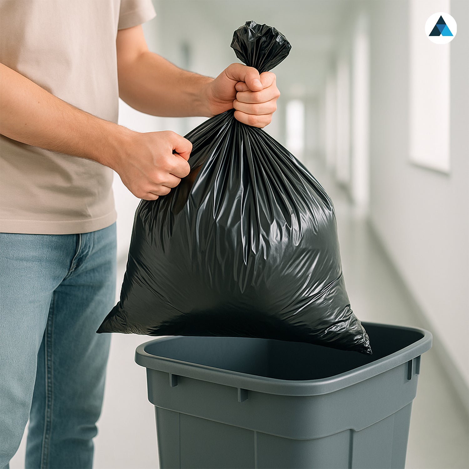 18x29x39 Inches White Heavy Duty Black & White Bin Bags (Pack of 200)