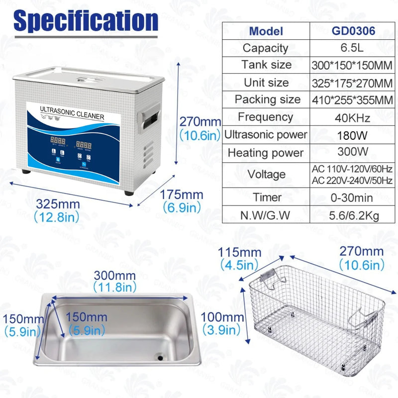 Ultrasonic Cleaner / Bath Available in 4.5L and 6.5L
