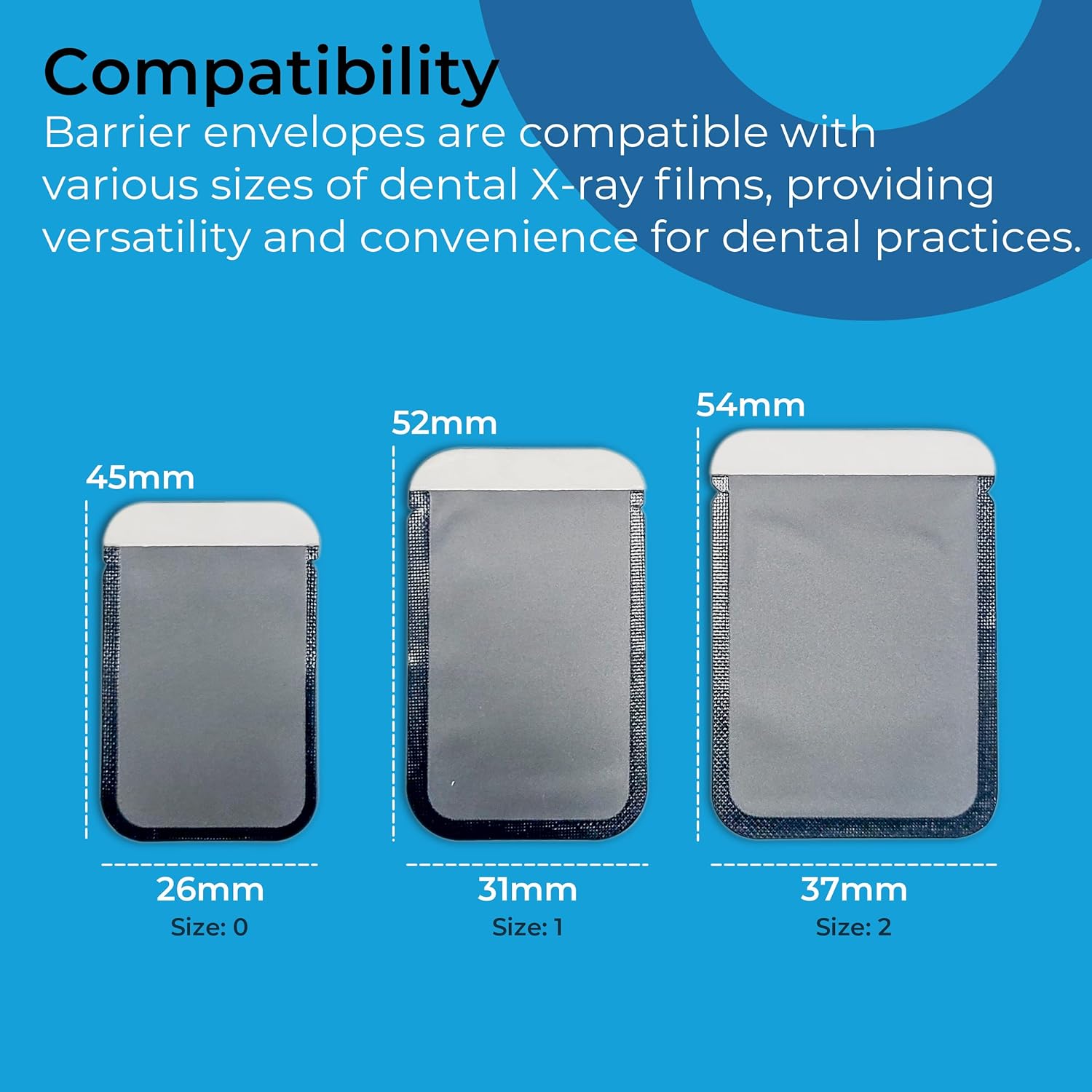 Dental X-Ray Barrier Envelopes Size: 0, 1, and 2 (8499106578687)
