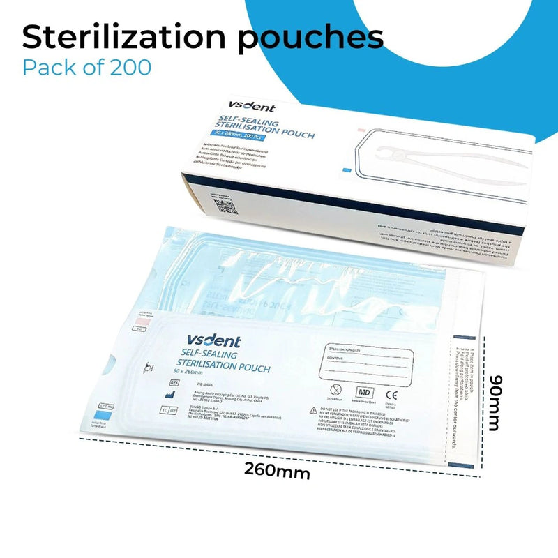 Self Sterilisation Pouches 90x260mm (Pack of 200)