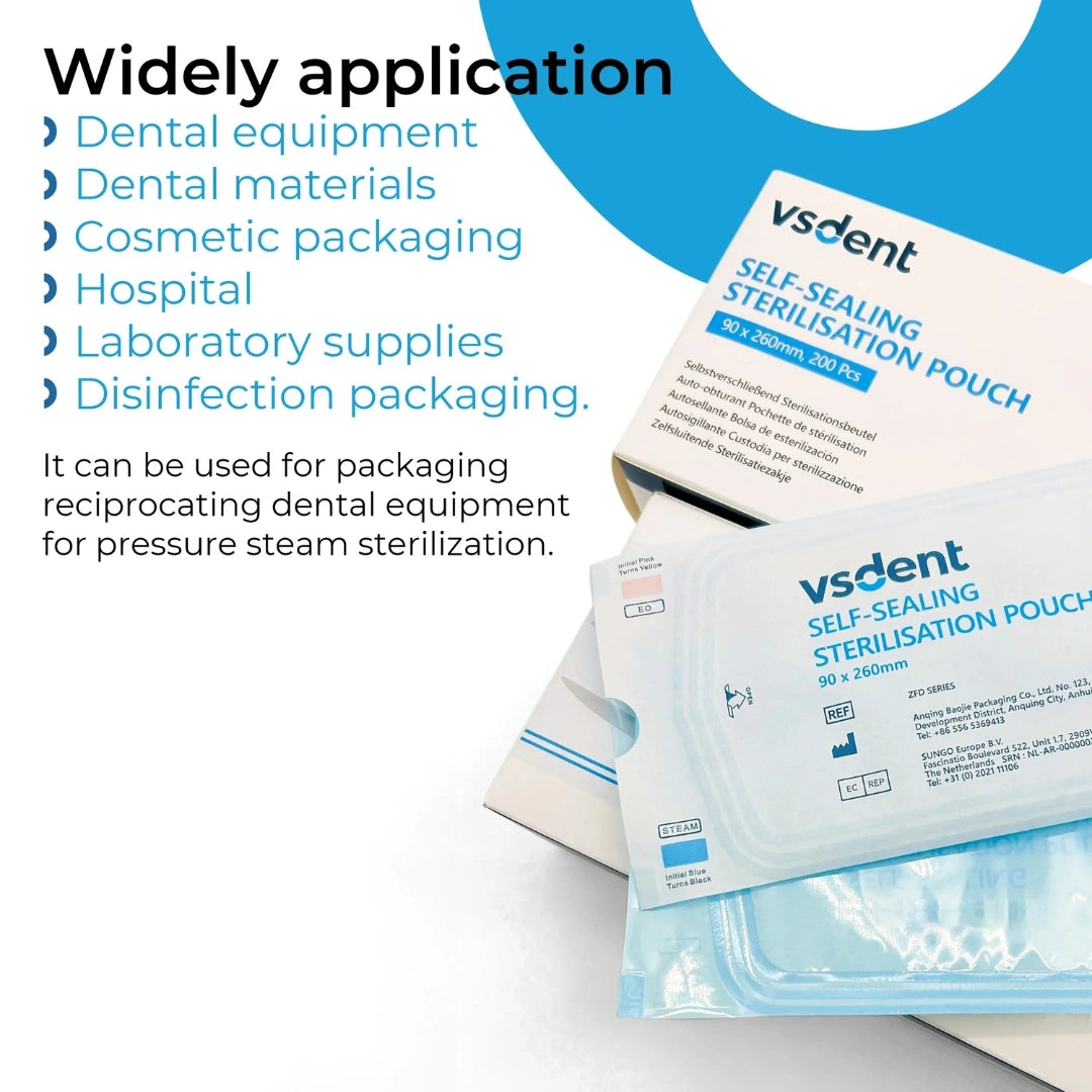 Self Sterilisation Pouches 90x260mm (Pack of 200)