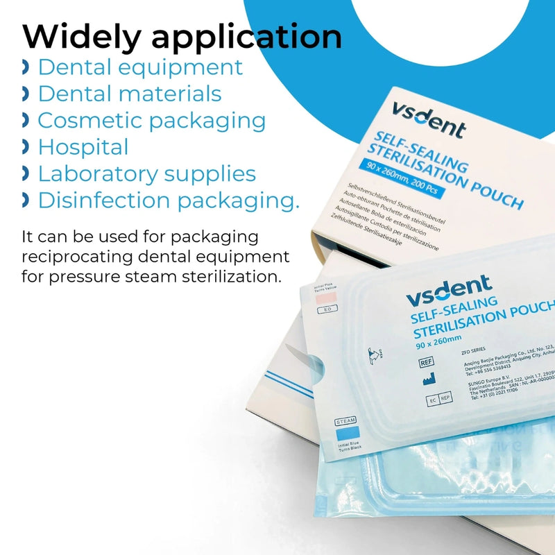 Self Sterilisation Pouches 90x260mm (Pack of 200)