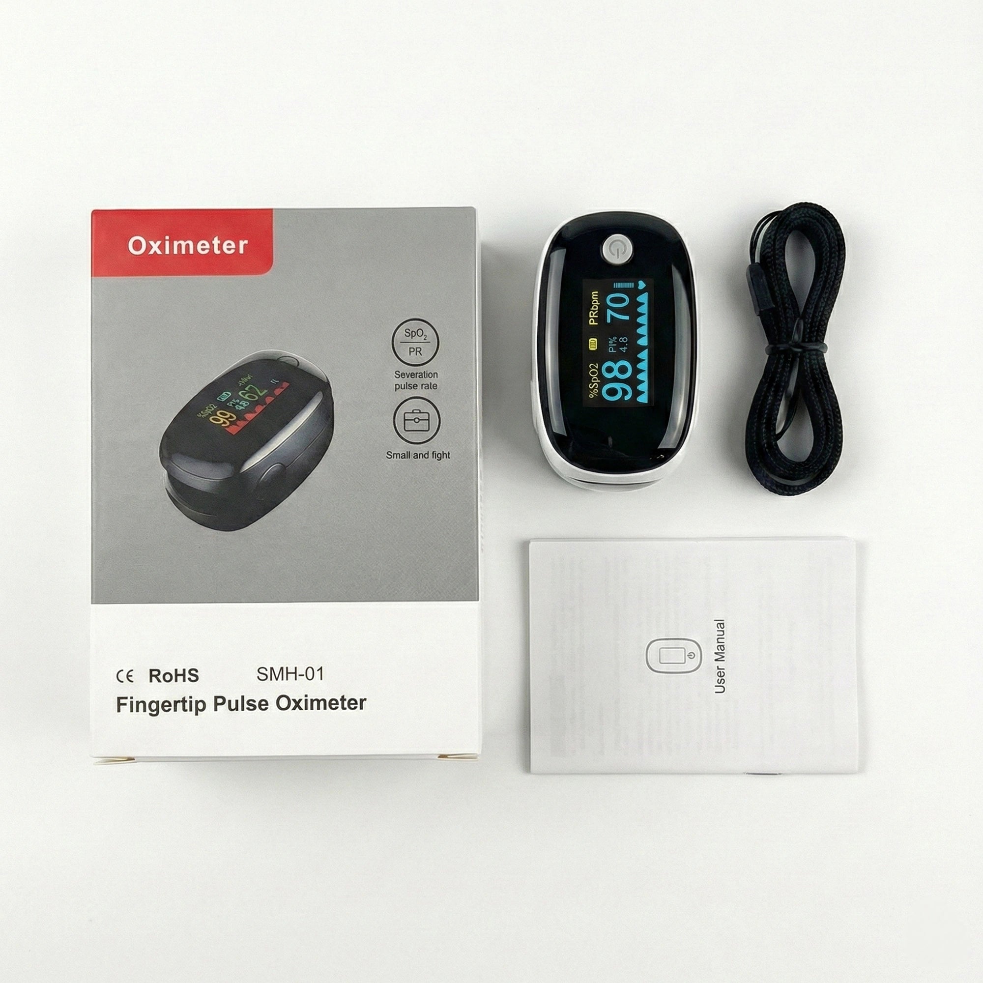 White Fingertip Pulse Oximeter for all Age Groups