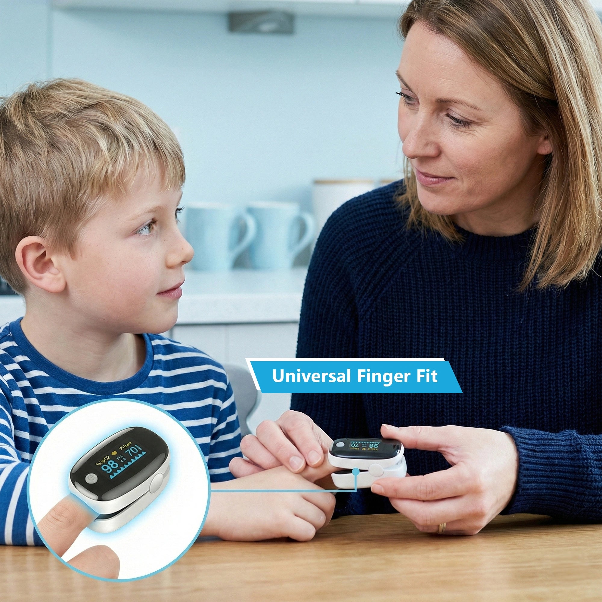 White Fingertip Pulse Oximeter for all Age Groups