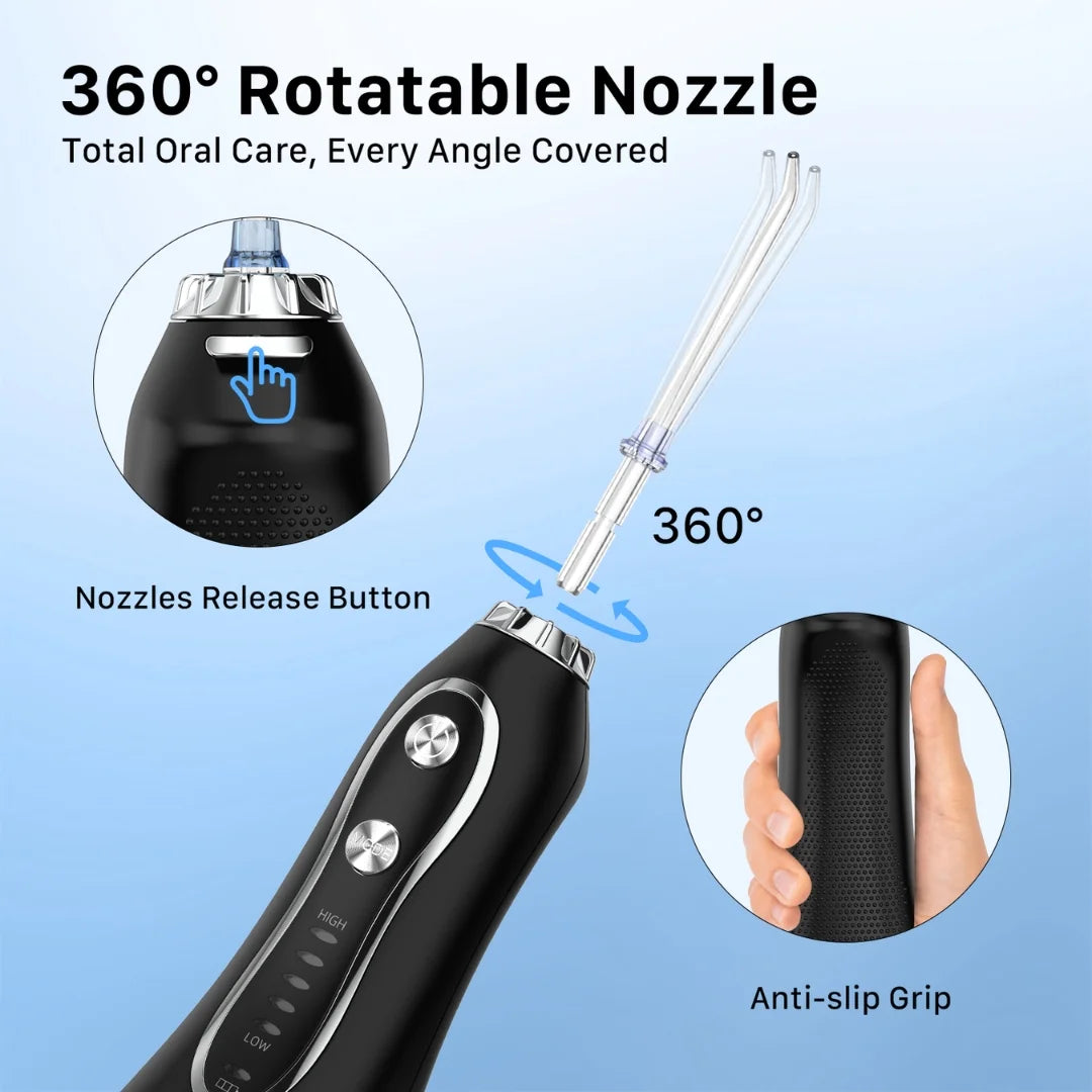 H2ofloss HF-6 Black Oral Water Flosser