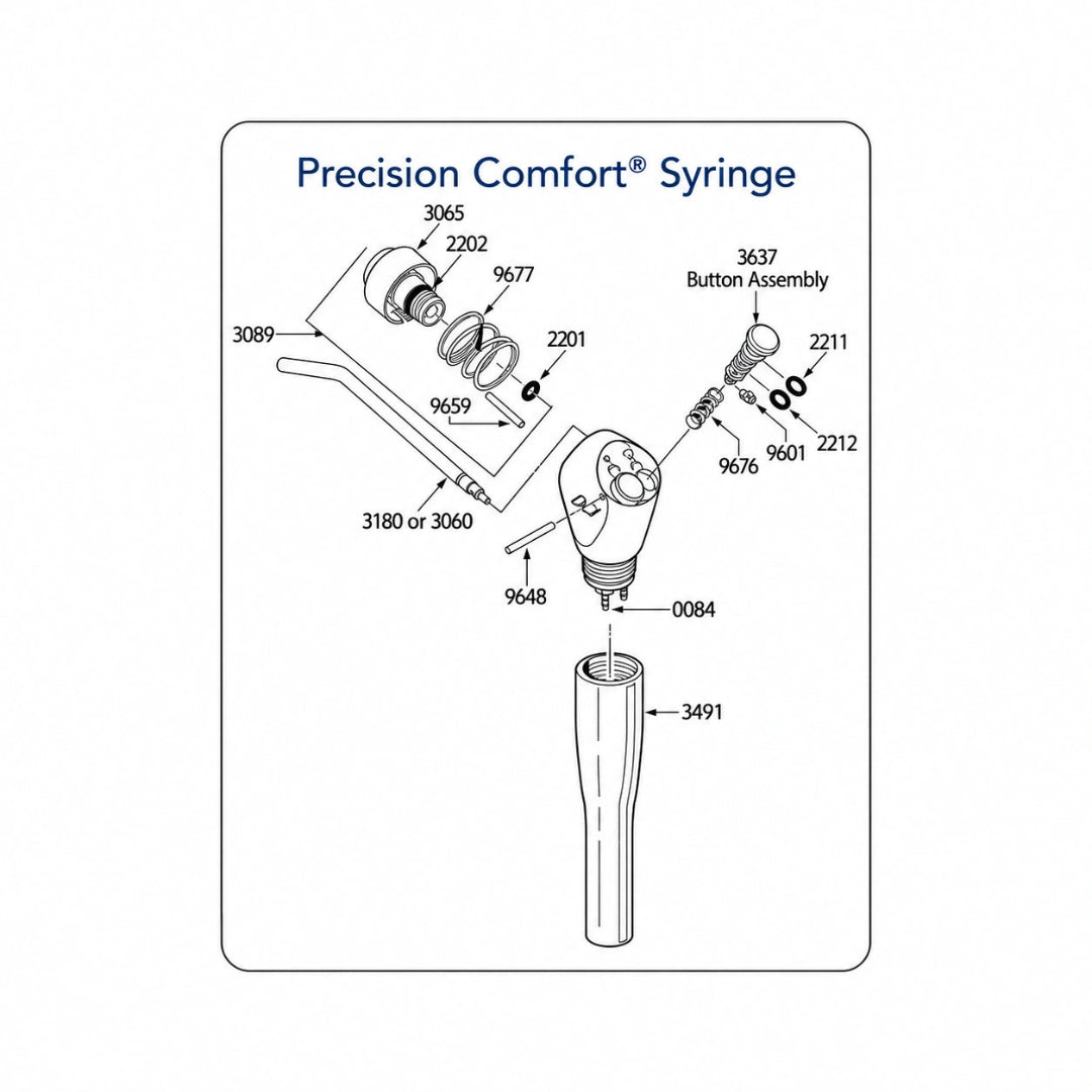 DCI Precision Comfort 3-Way Syringe without tubing