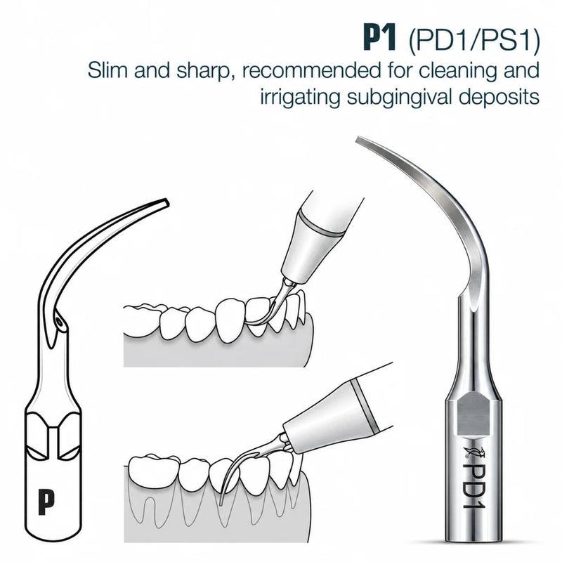 DTE PD-Series Periodontal Scaler Tips (PD1–PD4)