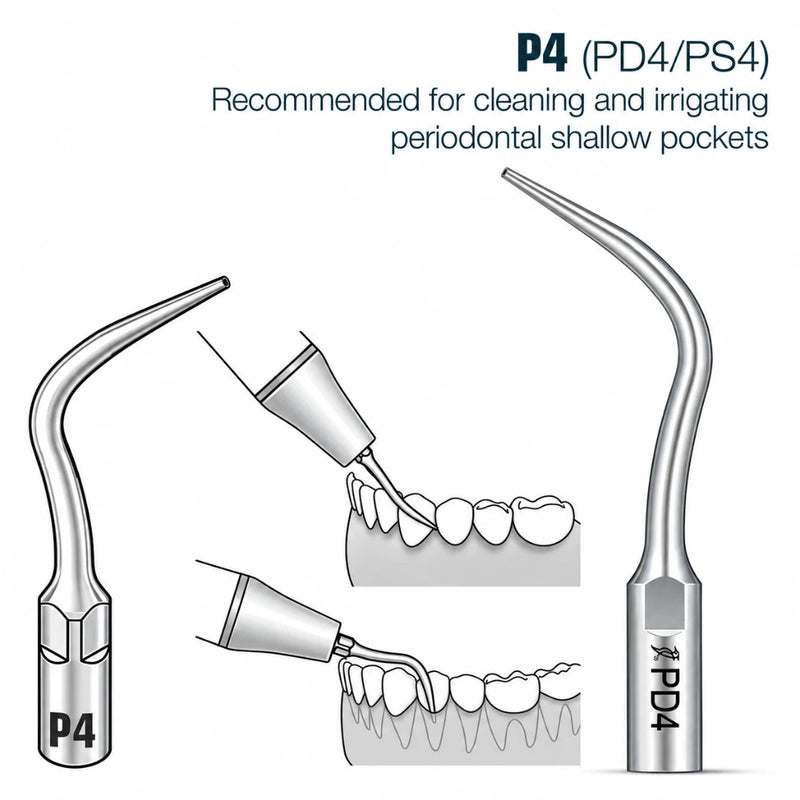 DTE PD-Series Periodontal Scaler Tips (PD1–PD4)
