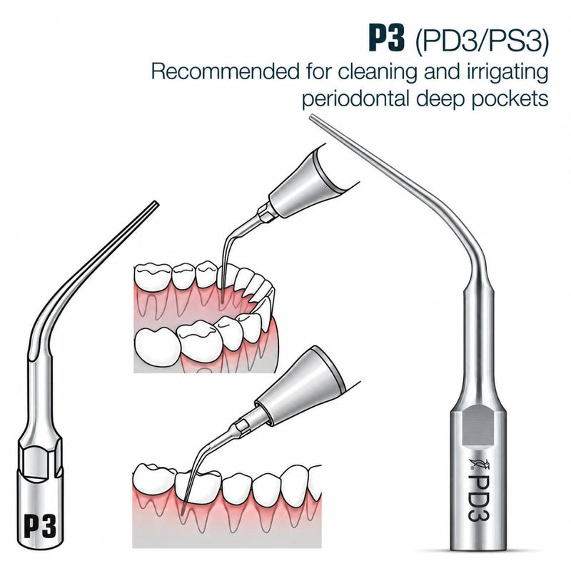 DTE PD-Series Periodontal Scaler Tips (PD1–PD4)