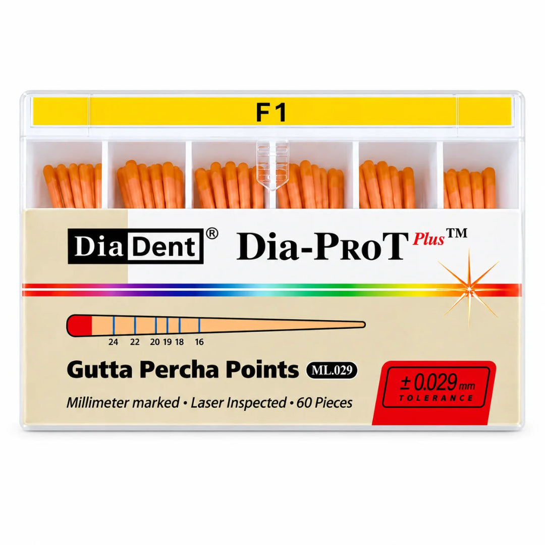 DiaDent DIA-PROT Plus F1 Gutta Percha Points (60 Points)