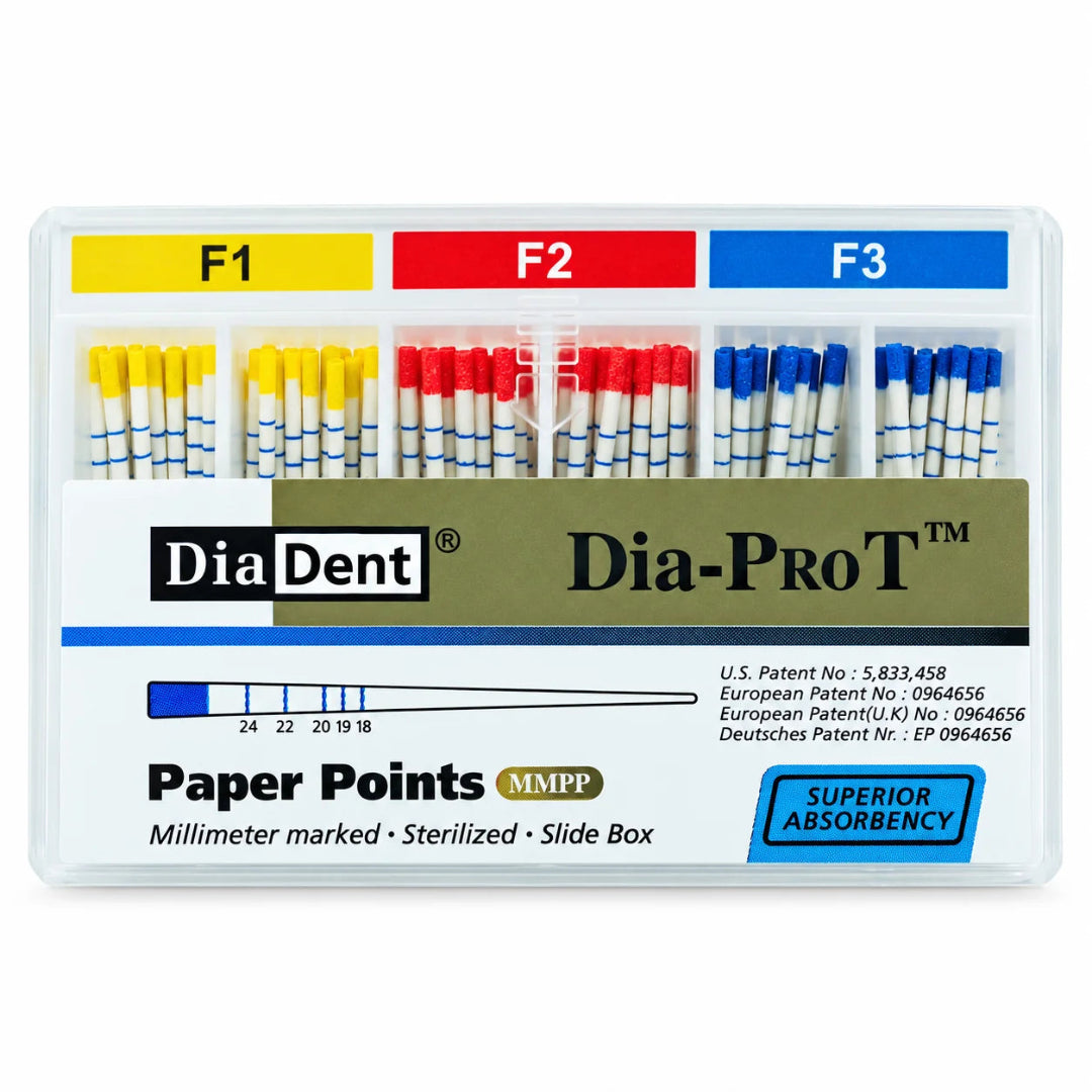 DiaDent DIA-PROT F1, F2, F3 Assorted Paper Points (100 Points)